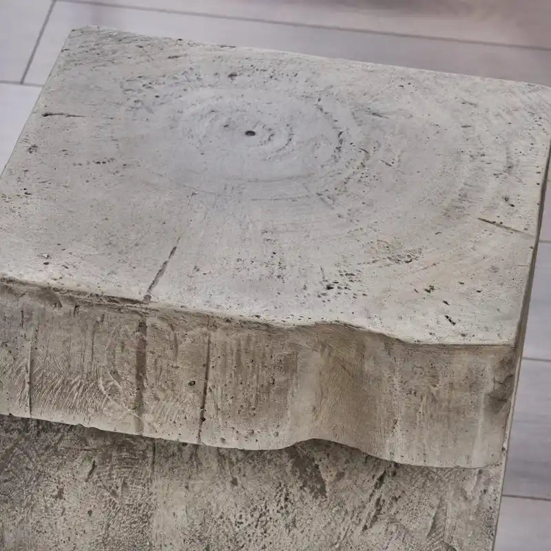 Light Gray Concrete Side Table, Single