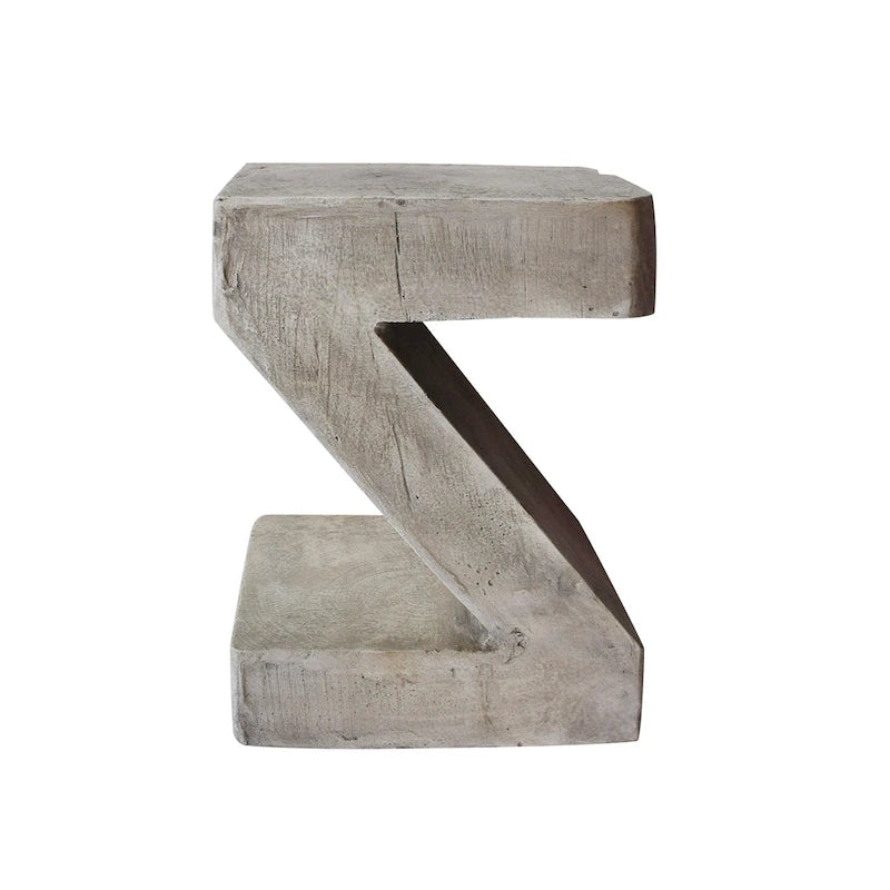 Light Gray Concrete Side Table, Single