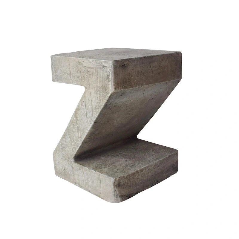 Light Gray Concrete Side Table, Single