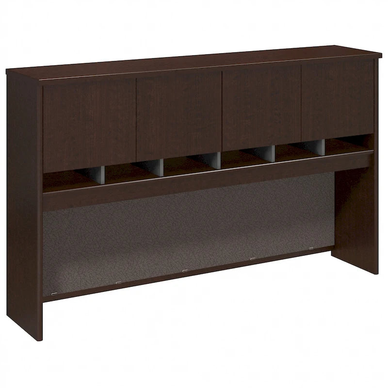 Mocha Cherry 72W 4-Door Office Hutch, Single User