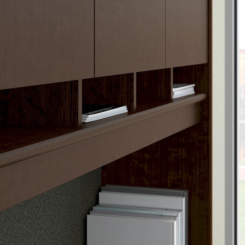 Mocha Cherry 72W 4-Door Office Hutch, Single User