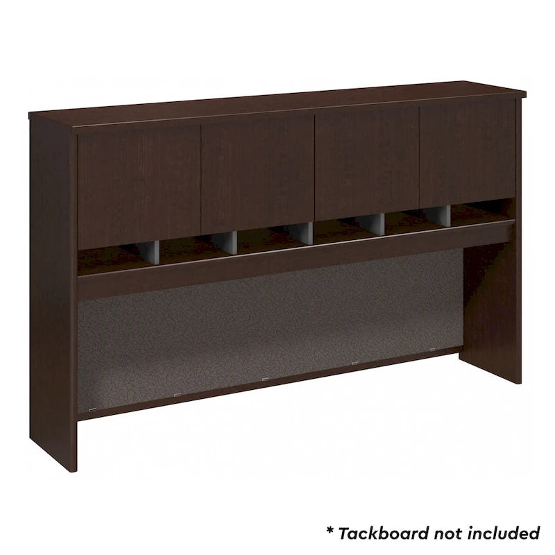 Mocha Cherry 72W 4-Door Office Hutch, Single User