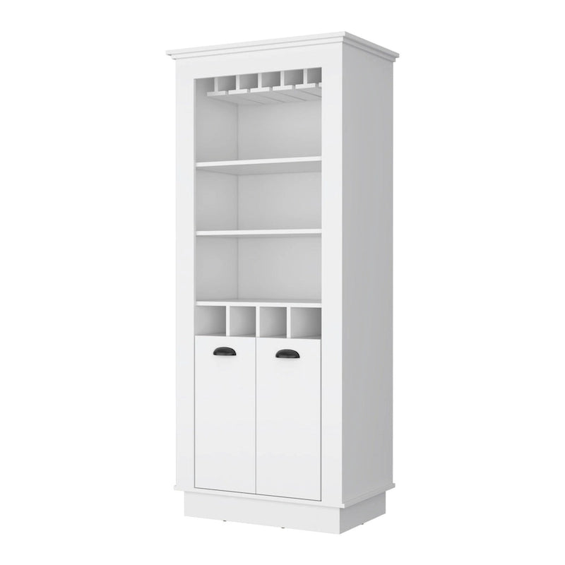HomeRoots 70 White Bar Cabinet With Wine Storage