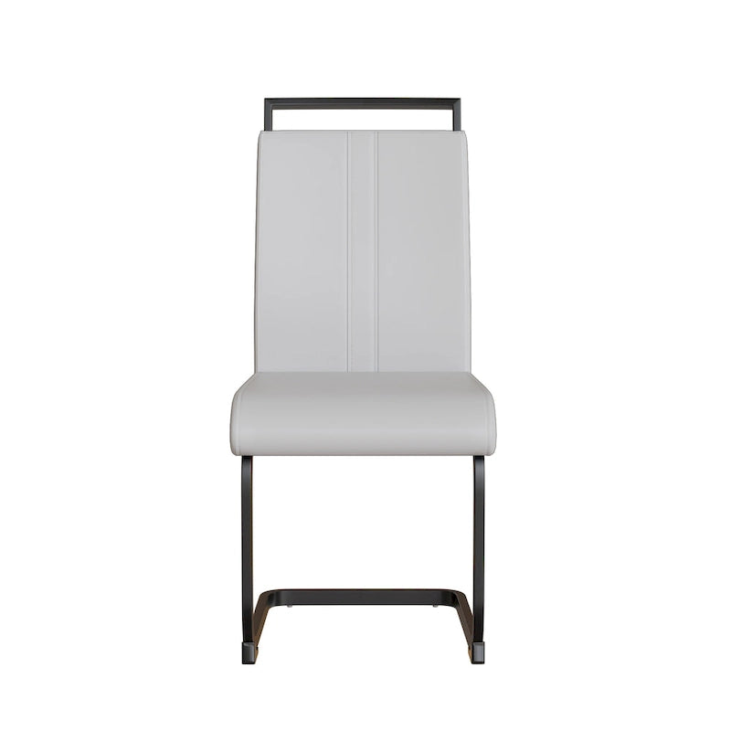 Black Faux Leather High-Back Dining Chair, Set of 4