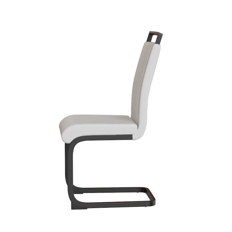 Black Faux Leather High-Back Dining Chair, Set of 4
