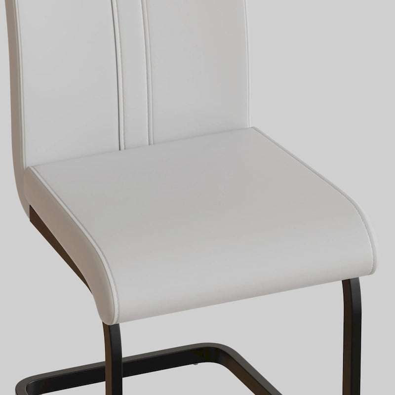 Black Faux Leather High-Back Dining Chair, Set of 4