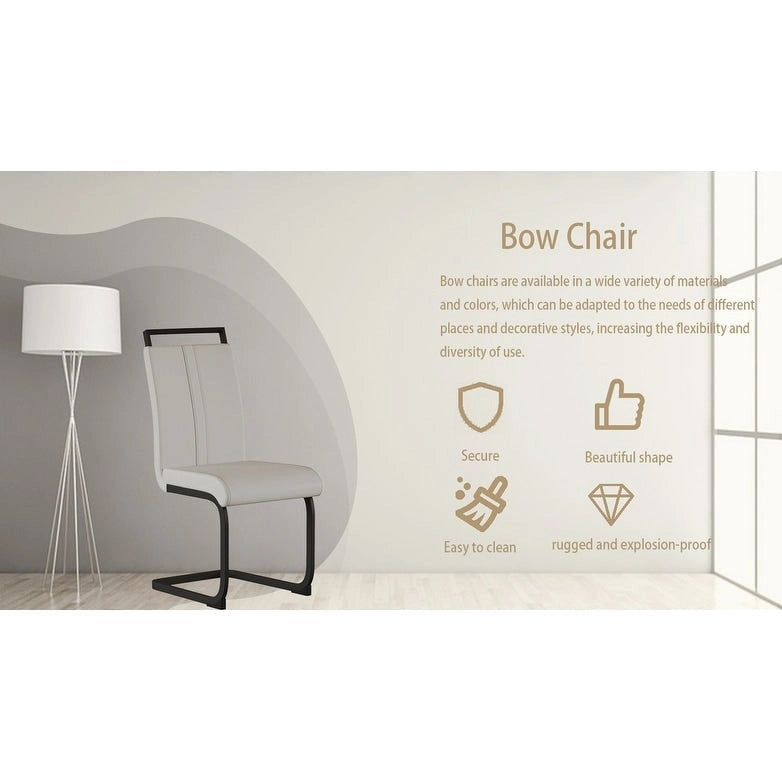 Black Faux Leather High-Back Dining Chair, Set of 4