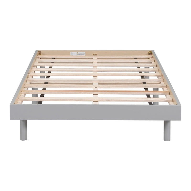 Grey Floating Platform Bed Frame, Twin, 1-Person