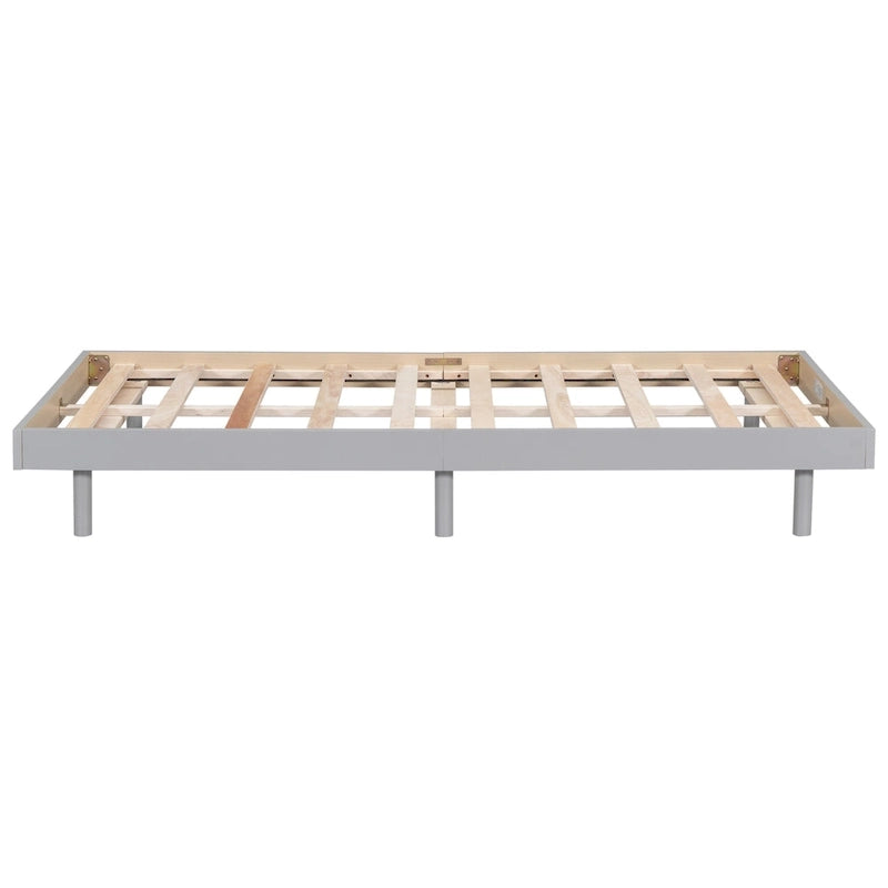 Grey Floating Platform Bed Frame, Twin, 1-Person