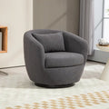 Grey Swivel Barrel Chair with Hidden Storage, Single Seat