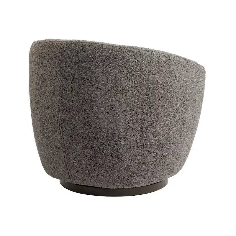 Grey Swivel Barrel Chair with Hidden Storage, Single Seat