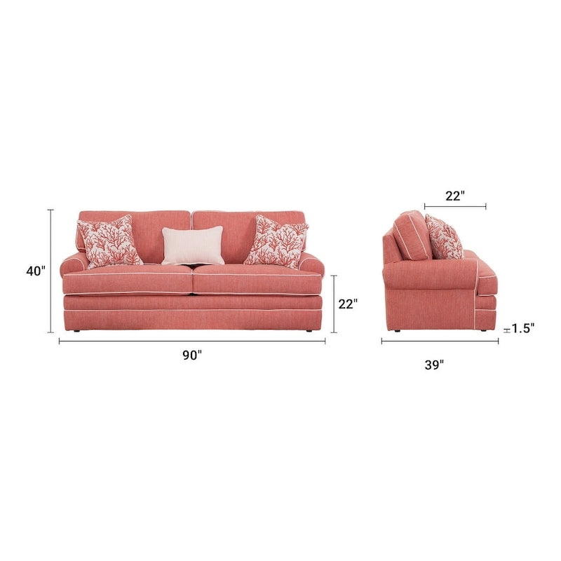 Coral 3-Seat Sofa with 3 Pillows