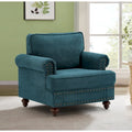 Lake Green Chenille Accent Chair, Nailhead Trim, Single Seat