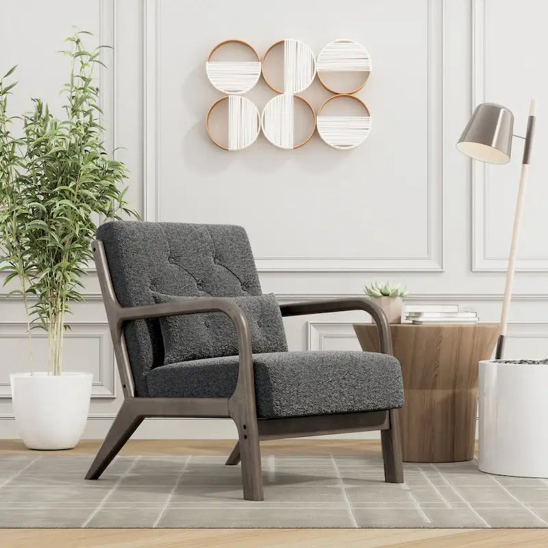 Lounge Accent Chair with Arms | Grey / Black / Brown / Green / White | PU or Velvet | Single