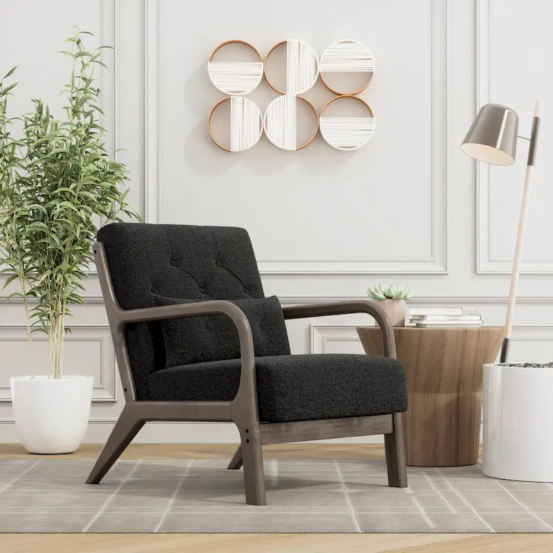 Lounge Accent Chair with Arms | Grey / Black / Brown / Green / White | PU or Velvet | Single