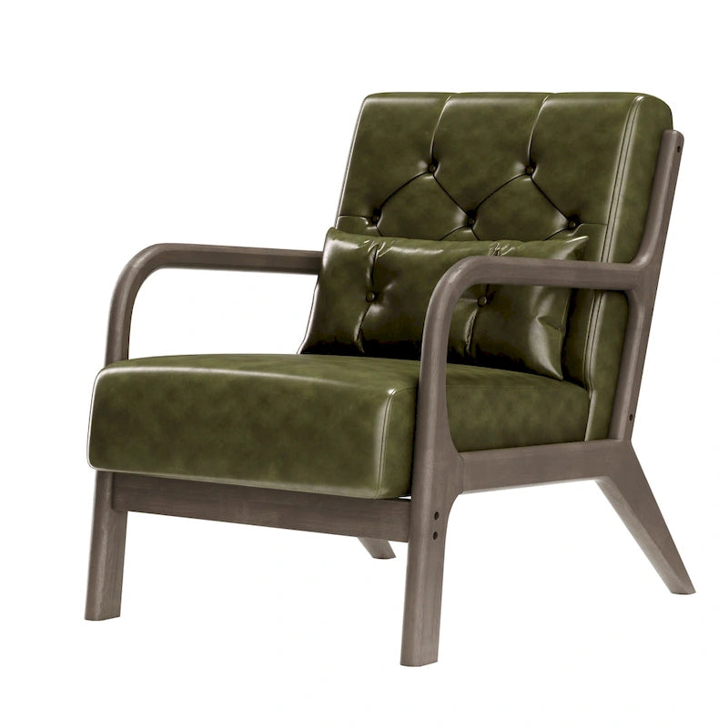 Lounge Accent Chair with Arms | Grey / Black / Brown / Green / White | PU or Velvet | Single