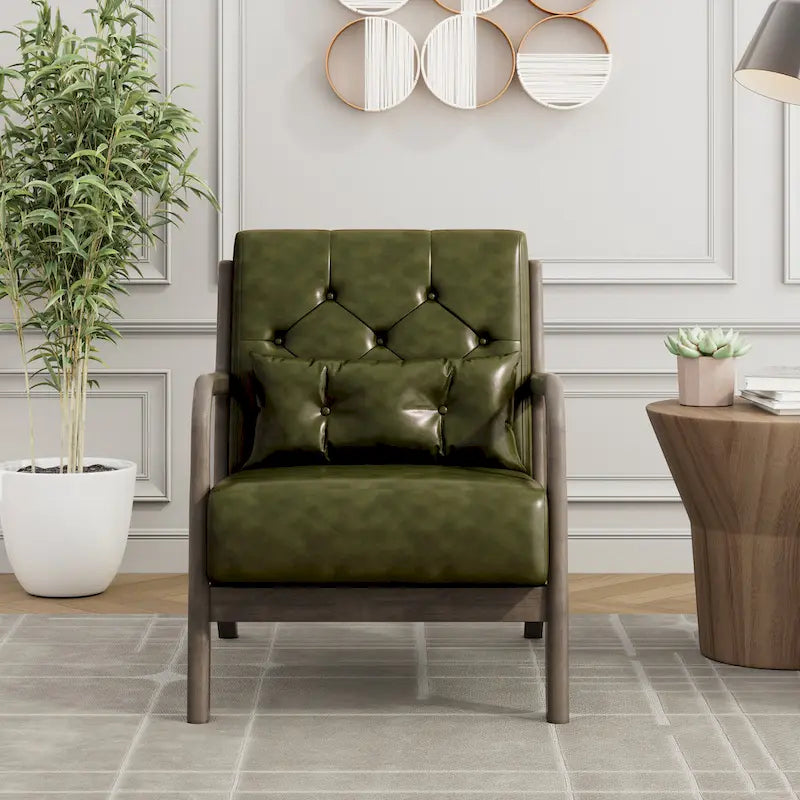 Lounge Accent Chair with Arms | Grey / Black / Brown / Green / White | PU or Velvet | Single