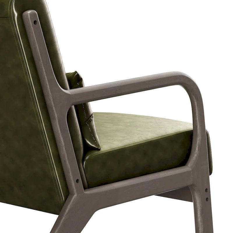 Lounge Accent Chair with Arms | Grey / Black / Brown / Green / White | PU or Velvet | Single