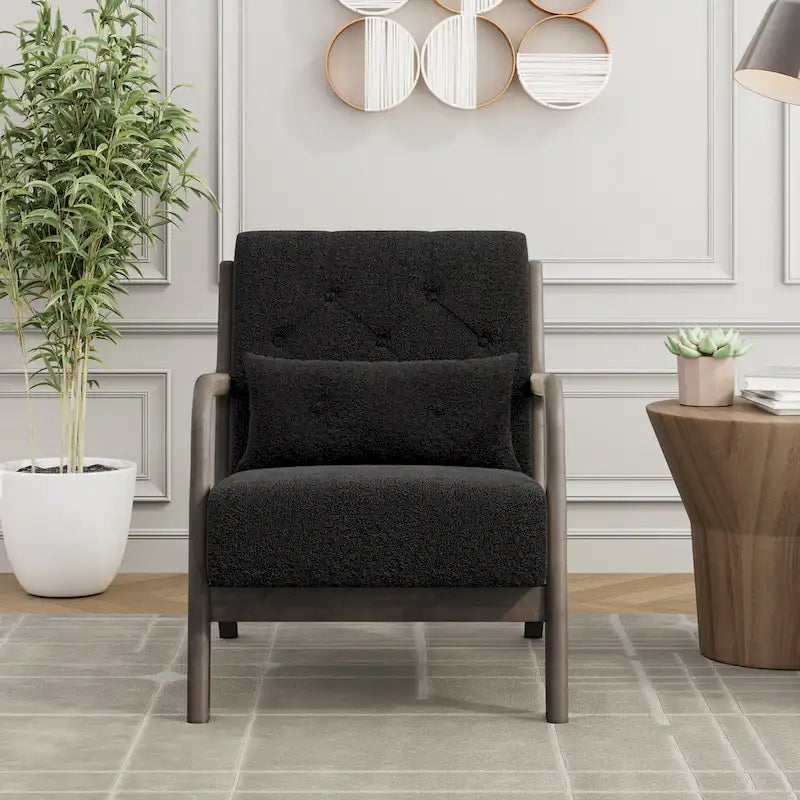Lounge Accent Chair with Arms | Grey / Black / Brown / Green / White | PU or Velvet | Single