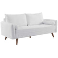 White/Azure/Beige/Teal/Gray Fabric Sofa, 2-Seater