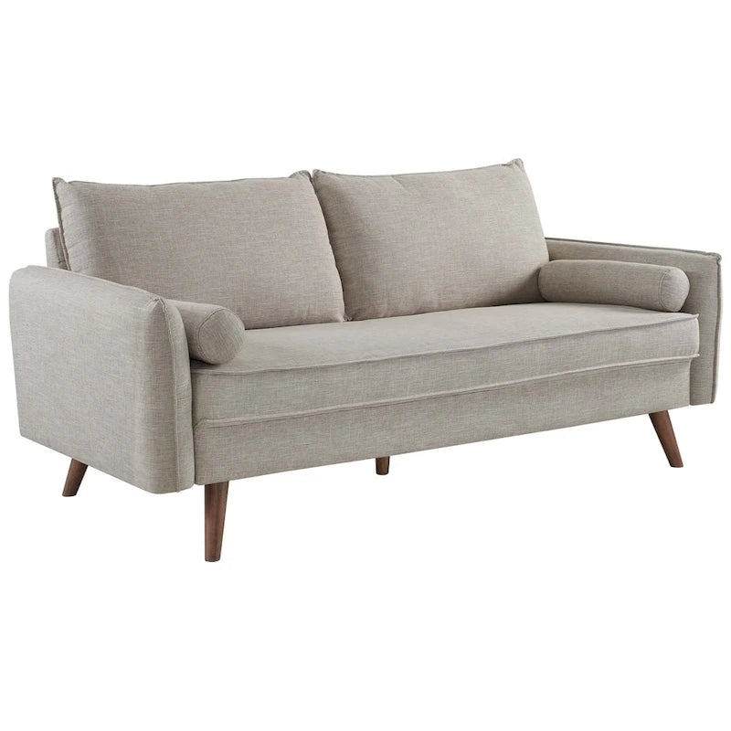 White/Azure/Beige/Teal/Gray Fabric Sofa, 2-Seater