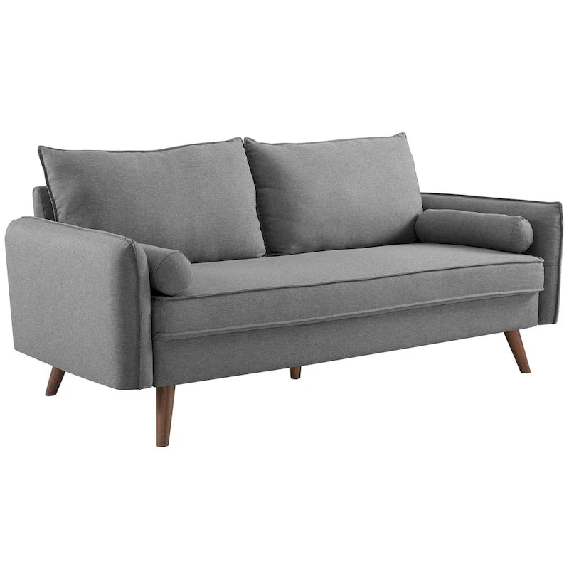 White/Azure/Beige/Teal/Gray Fabric Sofa, 2-Seater