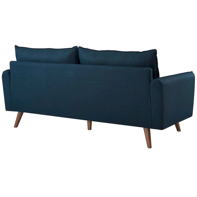 White/Azure/Beige/Teal/Gray Fabric Sofa, 2-Seater