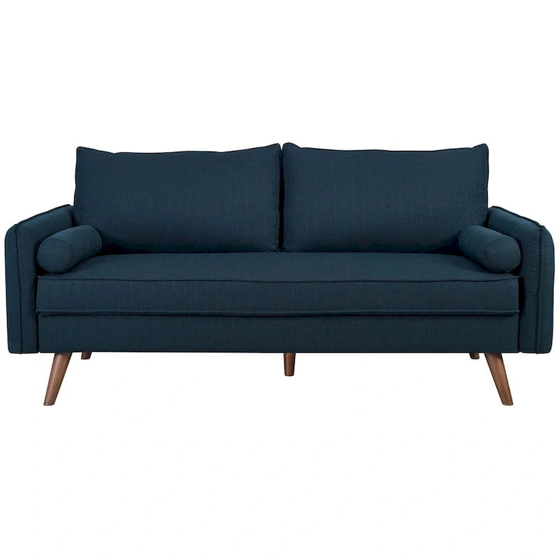 White/Azure/Beige/Teal/Gray Fabric Sofa, 2-Seater