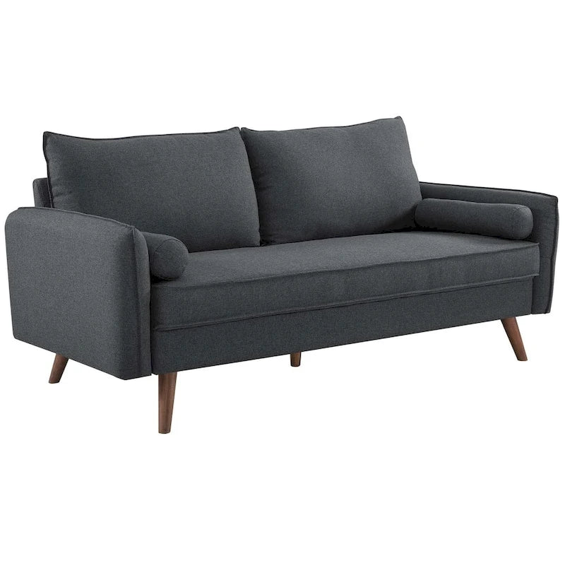 White/Azure/Beige/Teal/Gray Fabric Sofa, 2-Seater