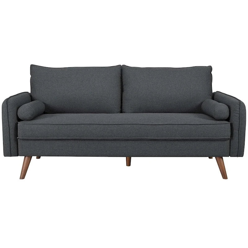 White/Azure/Beige/Teal/Gray Fabric Sofa, 2-Seater