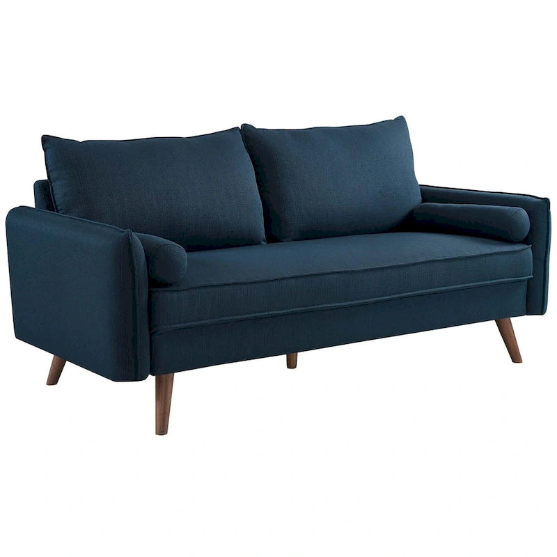 White/Azure/Beige/Teal/Gray Fabric Sofa, 2-Seater