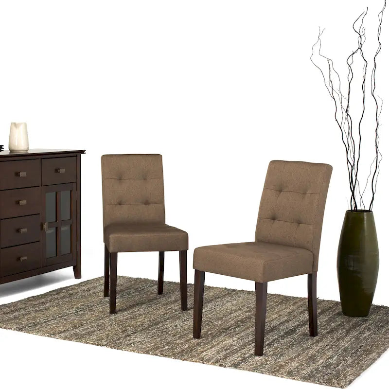 Tufted Faux Leather Parson Dining Chair, Set of 2 – Multiple Colors