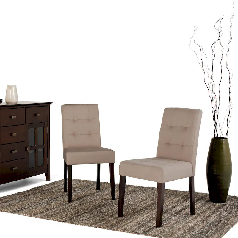 Tufted Faux Leather Parson Dining Chair, Set of 2 – Multiple Colors