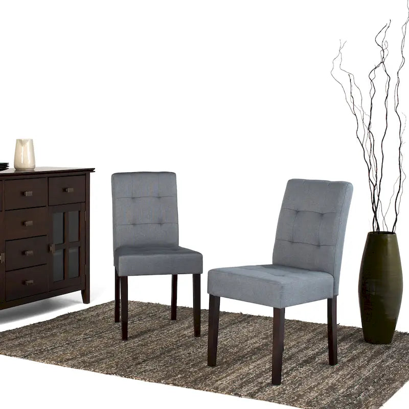 Tufted Faux Leather Parson Dining Chair, Set of 2 – Multiple Colors