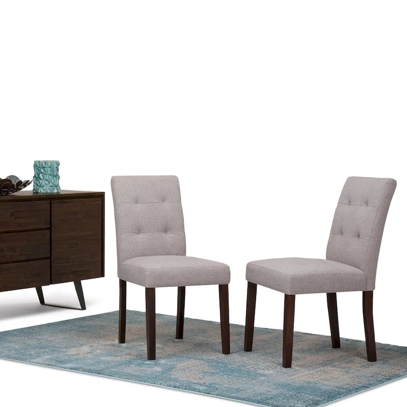 Tufted Faux Leather Parson Dining Chair, Set of 2 – Multiple Colors