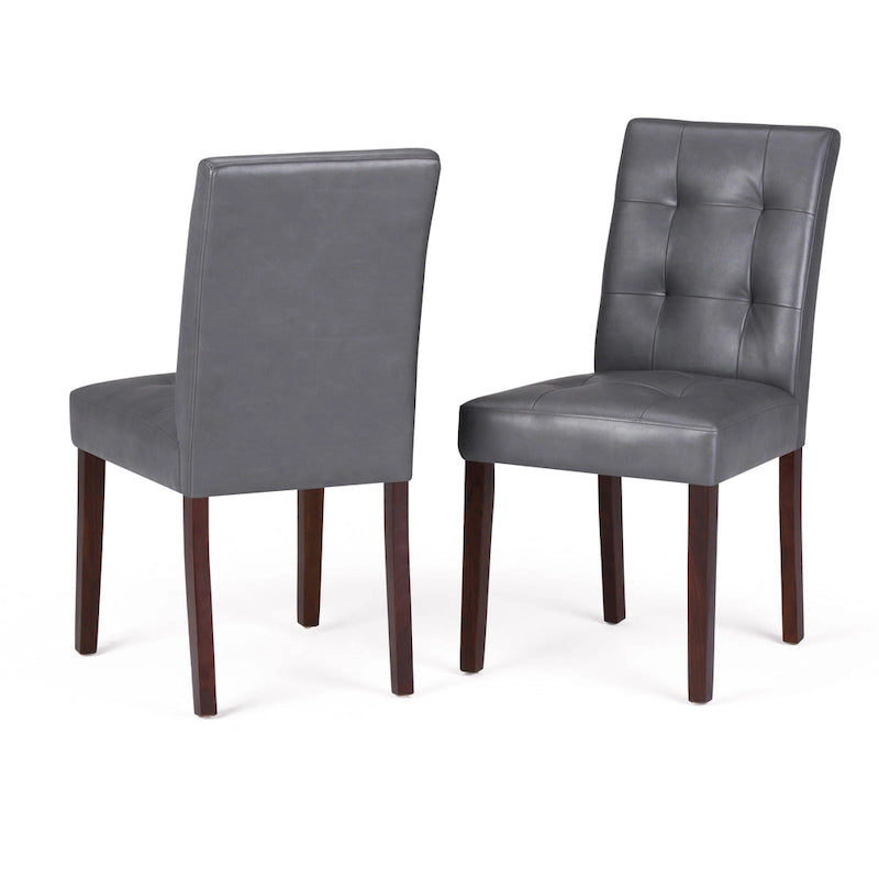 Tufted Faux Leather Parson Dining Chair, Set of 2 – Multiple Colors