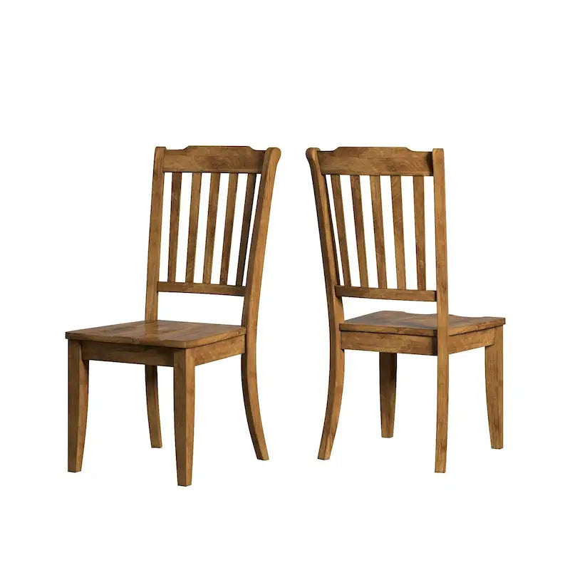 Oak / Antique Multi-Color Slat Back Extendable Oval Dining Set, 5-Piece, Seats 4