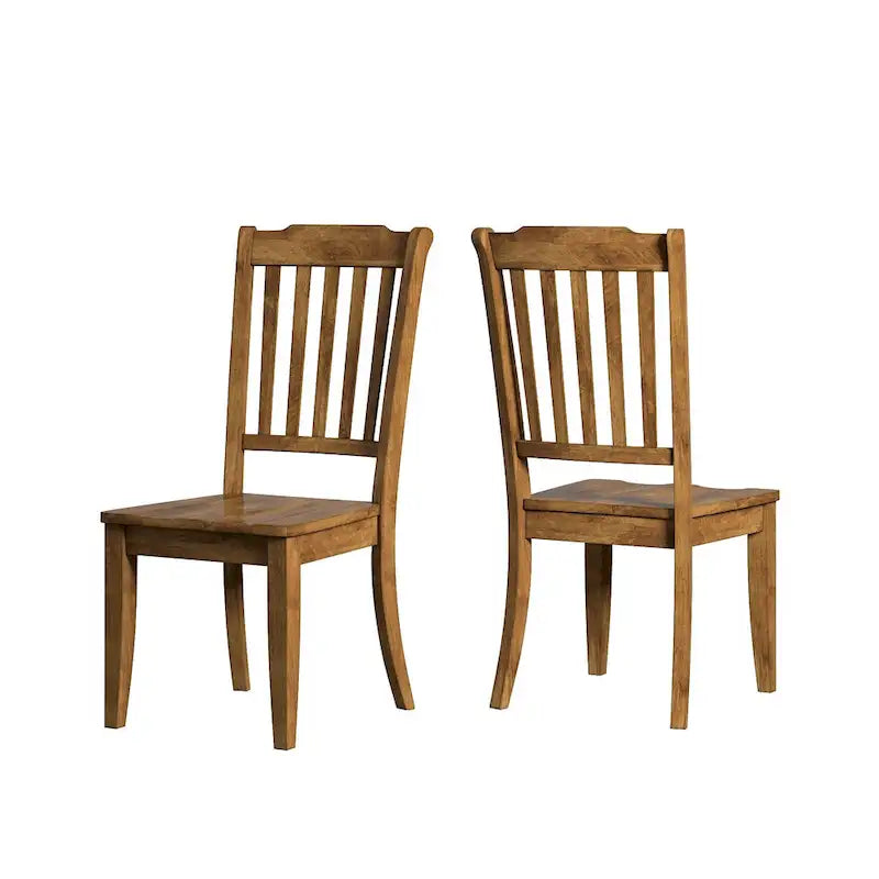 Oak / Antique Multi-Color Slat Back Extendable Oval Dining Set, 5-Piece, Seats 4