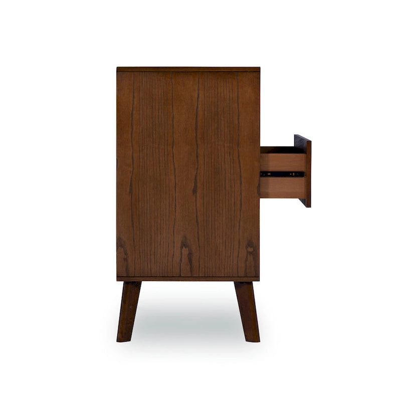 Walnut / Natural 6-Drawer Dresser, Mid-Century Style