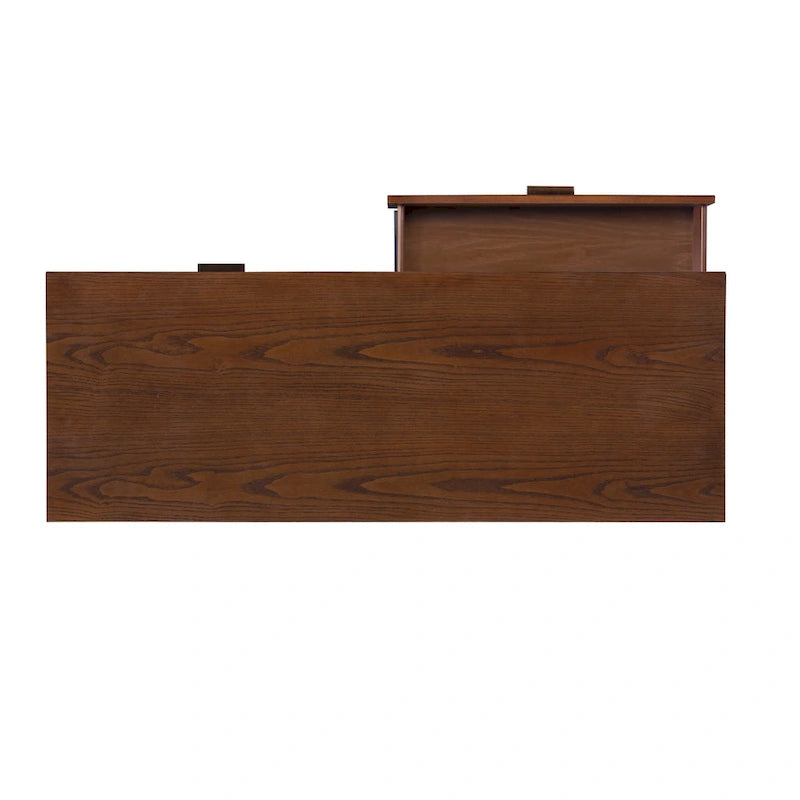 Walnut / Natural 6-Drawer Dresser, Mid-Century Style