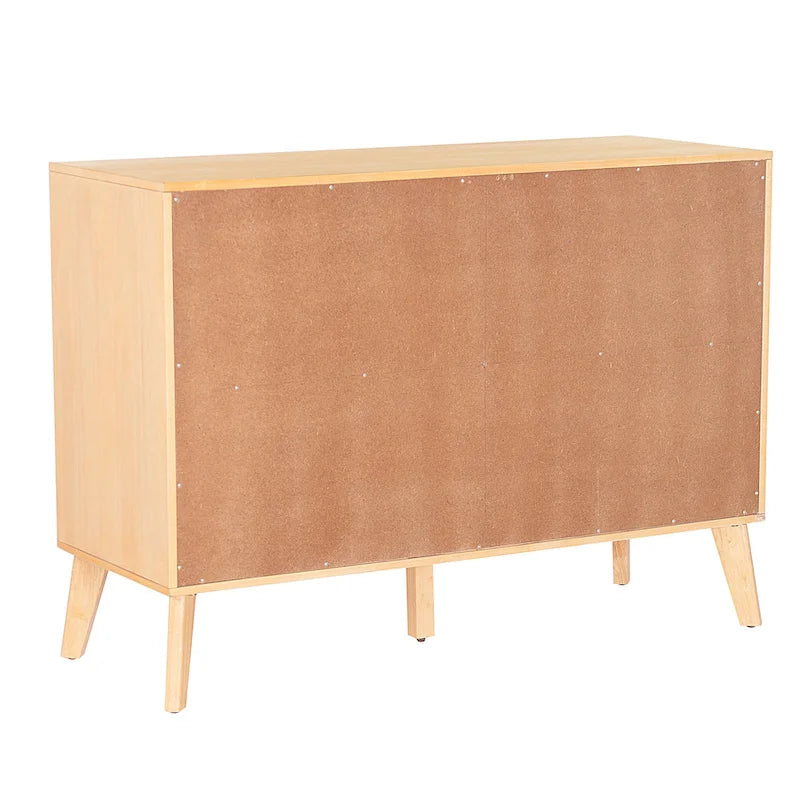 Walnut / Natural 6-Drawer Dresser, Mid-Century Style