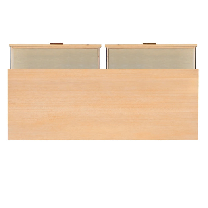 Walnut / Natural 6-Drawer Dresser, Mid-Century Style