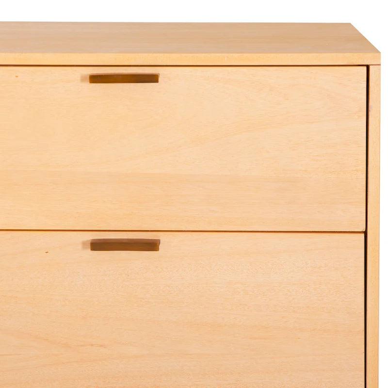 Walnut / Natural 6-Drawer Dresser, Mid-Century Style