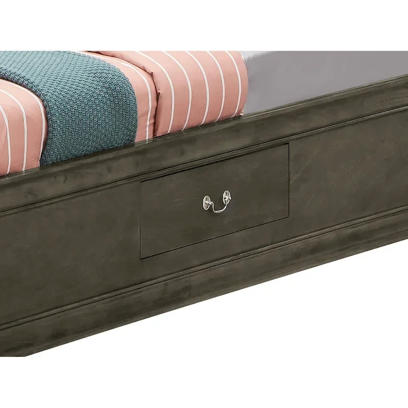 Twin Storage Platform Bed with 6 Drawers (Black / Cherry / Cappuccino / Grey / White) – Sleeps 1