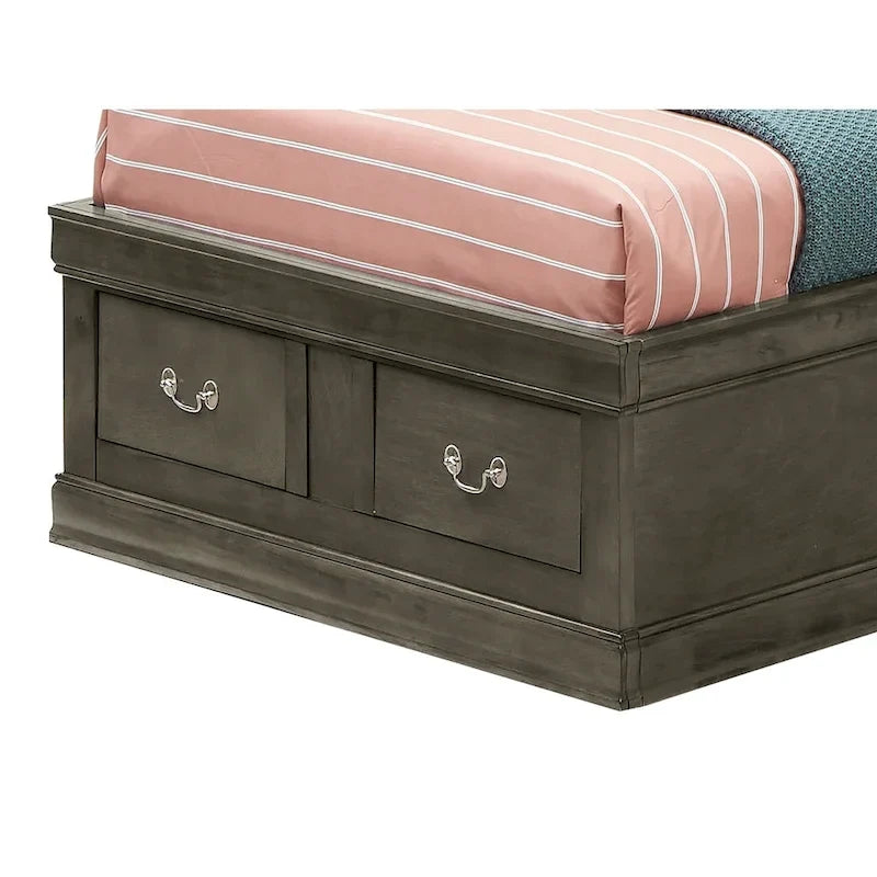 Twin Storage Platform Bed with 6 Drawers (Black / Cherry / Cappuccino / Grey / White) – Sleeps 1