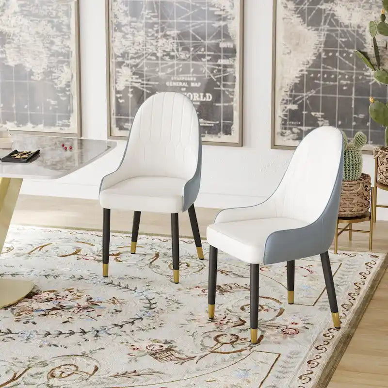 set of 2 Modern PU Leather Dining Chairs
