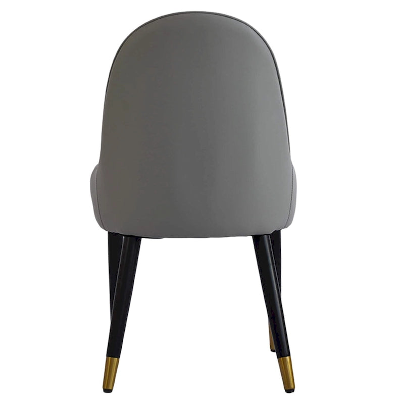 White & Gray Faux Leather Armless Dining Chair, Set of 2