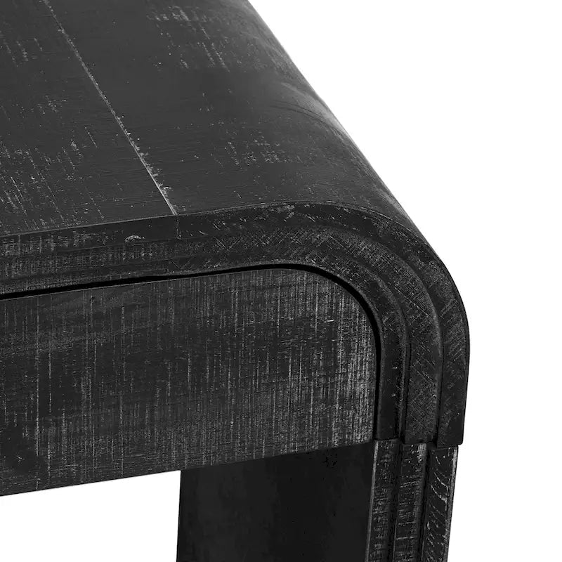 Natural Wood Wash / Black Retro Console Table with 2 Drawers