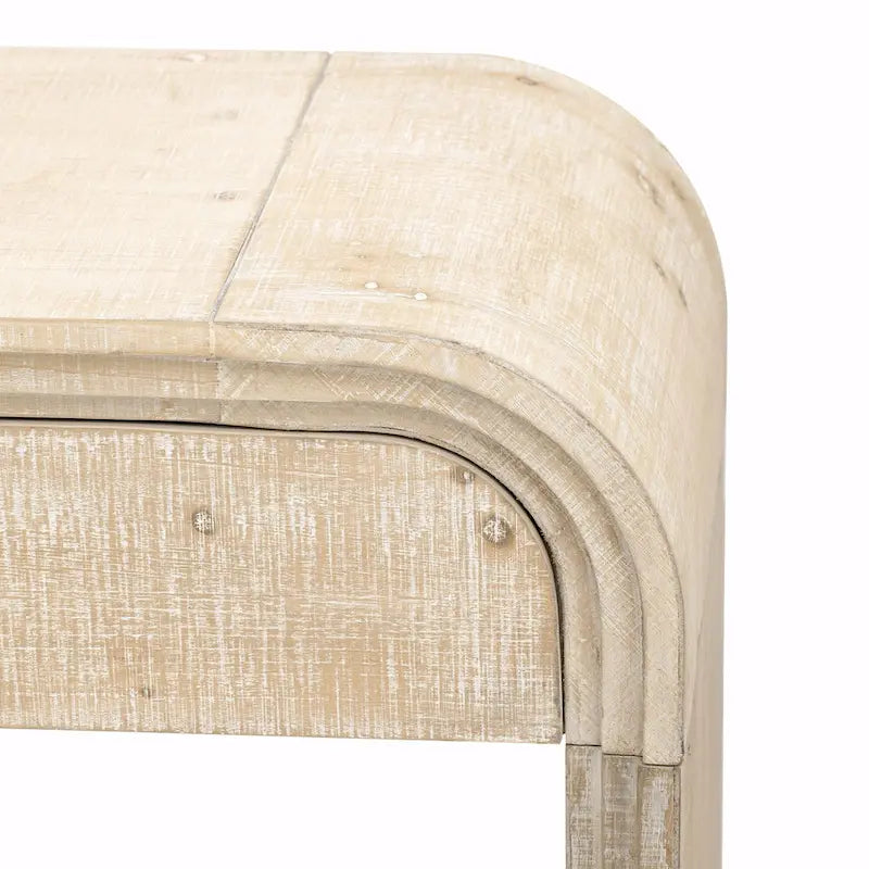Natural Wood Wash / Black Retro Console Table with 2 Drawers