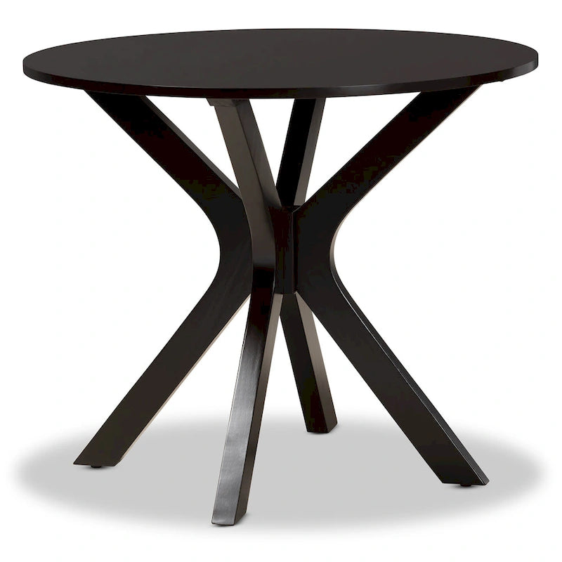 Grey / Dark Brown Modern Round Dining Set – 5-Seat or 7-Seat